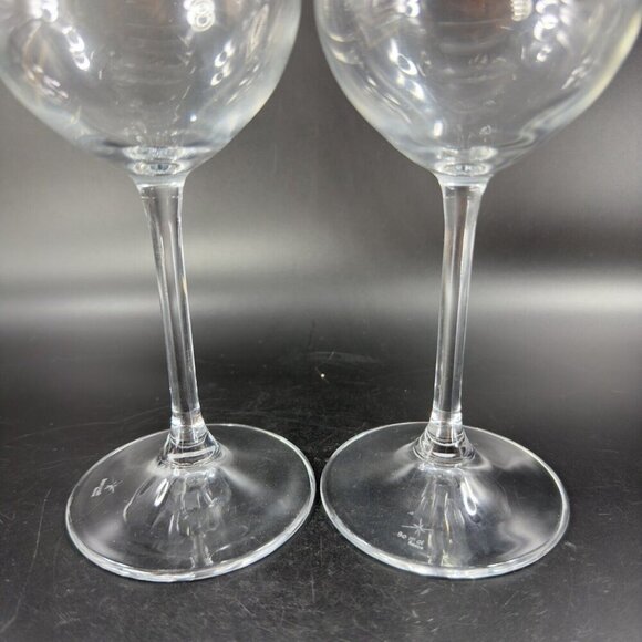 Bormioli Rocco Water Wine Glass Goblet Drinking Cups Clear Set 2 Marked Bottom - Picture 10 of 12